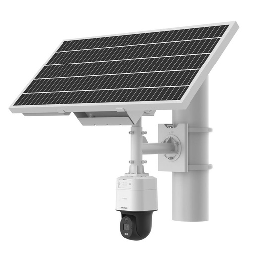 [010920] [DS-2XS3Q47G1-LDH/4G/C18S40(4mm)] Hikvision - Kit Solar IP All in One Cámara PT ColorVu [4Mp] Lente 4 mm Panel Solar Batería de Respaldo de Litio 23.2Ah (Hasta 24 Días) Conexión 4G